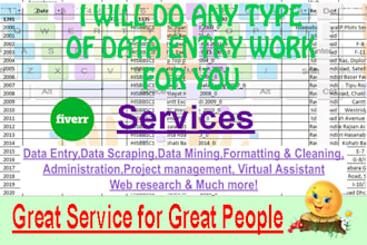 do data entry, copy paste, data mining, data scraping
