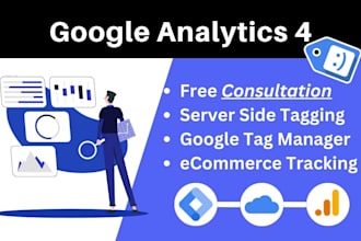 setup google analytics 4, ga4 ecommerce tracking, conversion tracking via GTM