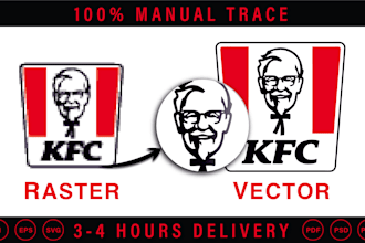 manually vector trace, vectorize image and logo