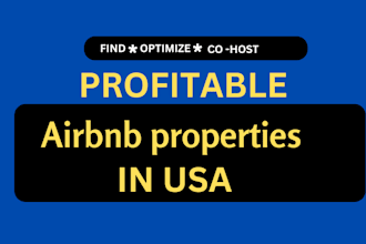 find profitable airbnb properties, optimize listing, and co host