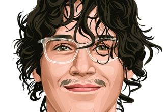 drawing cartoon vector portrait in 24 hours