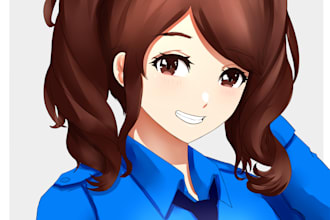 draw anime girl character for you