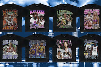 make premium high quality vintage 90s bootleg t shirt design