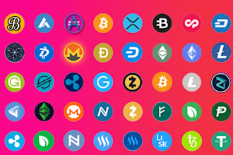 design crypto token coin photo logo posts banner ads cryptocurrency market news