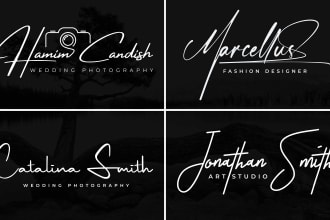 design scripted, handwritten, photography, signature logo