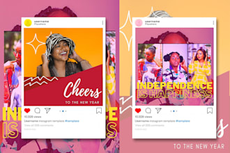 design  amazing instagram post and story template in canva