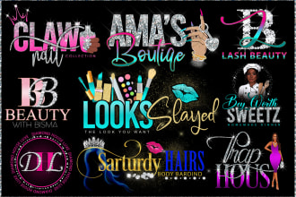 feminine cosmetics boutique eyelashes beauty nail makeup spa fashion hair logo