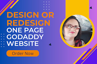 create one page godaddy website or godaddy landing page