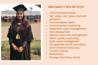 write professional SEO environmental sciences articles and blogs