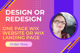 design your one page wix website or wix landing page in one day