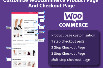 customize woocommerce single product, cart, products  page