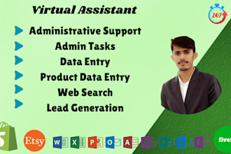 be your virtual assistant for admin support tasks, web research, email searching