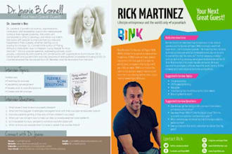 design professional speaker one sheet, artist one sheet