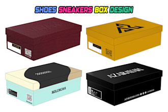 create a shoe sneaker box design for manufacturing