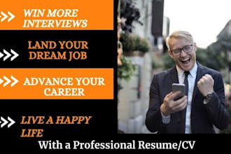 write a professional job winning CV, resume,  in 24 hours