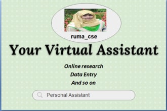 be your pa or VA for internet research and data entry