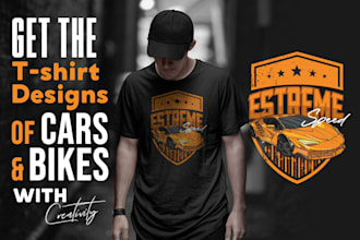 do amazing and attractive cars and bikes tshirt designs