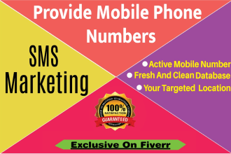 provide USA mobile phone numbers for text message marketing