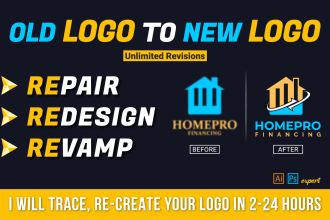 fix, revamp, modify, edit, redesign or trace your logo