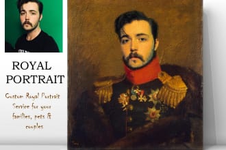 make a royal oil painted portrait of you that you can print