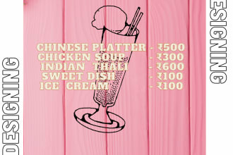 do eye catchy menu and card designing