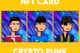 create crypto punk, nft card, pixel art
