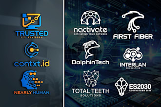 design tech startup cyber security data and technology logo