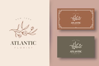 design minimalist hand drawn botanical boho logo