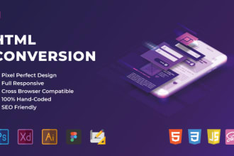 convert PSD sketch figma xd ai to HTML