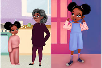 illustrate children book illustration for african kids