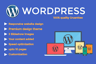 create a responsive business or ecommerce wordpress website