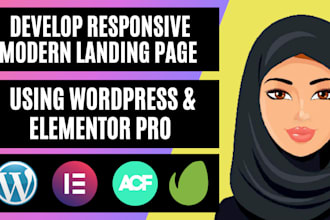 design and develop a modern responsive landing page using elementor or acf