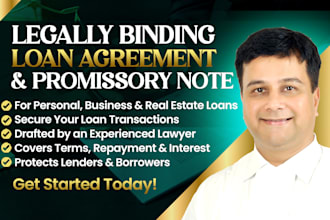 write a legal loan agreement or promissory note