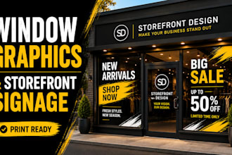 design eye catching storefront window graphics and signage