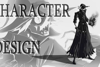make a custom character design anime, cartoon and dark art