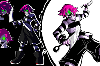design a dark anime character for your game or story