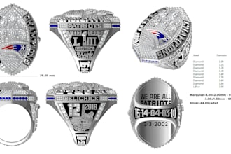 championship rings 3d modeling