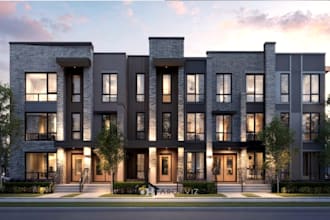 do commercial exterior ,modern house rendering