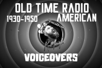 record a vintage old time radio voiceover