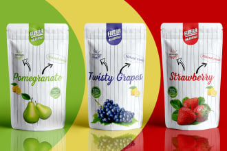 do pouch design , product packaging design with 3d mockup