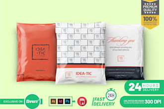 poly mailer, shipping and parcel bag design in 24hrs
