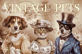 portrait your pet in a mugshot or in a vintage style