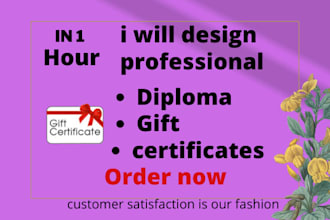 design amazing diploma,voucher and gift certificates for you