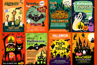 design trick or treat halloween poster