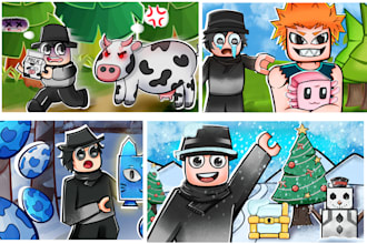 draw custom youtube thumbnail banner roblox minecraft
