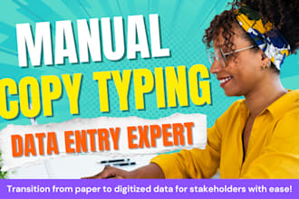 do manual data entry data typing copy paste and web research