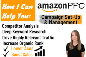 set up, manage and optimize your amazon PPC campaign sponsored ads