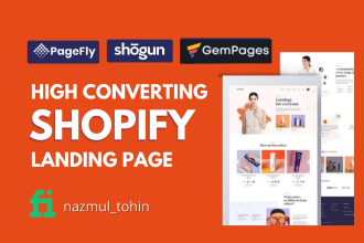 design high converting shopify landing page, product page by gempages or pagefly