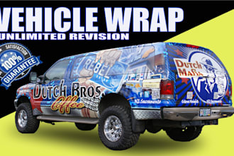 luxury wrap design,  van wrap, truck wrap any vehicle wrap design