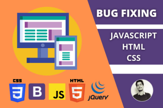 do html css bug fixing, fix js, fix responsive issue